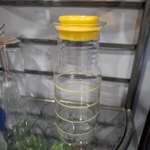 Pyrex Glass Carafe with Yellow Lid